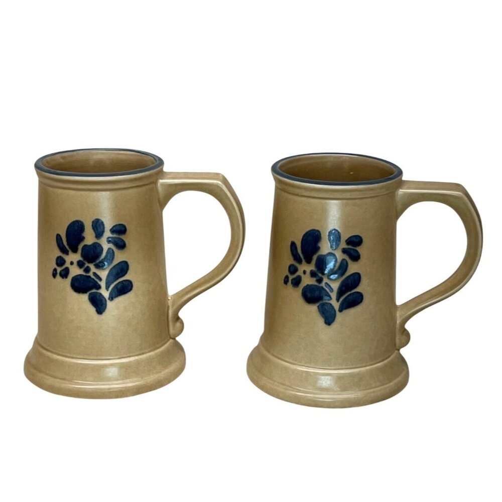 2 Vintage Pfaltzgraff Folk Art Tankards Steins Mugs 6-286 5 1/2"